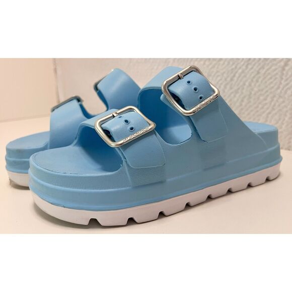 J/SLIDES Shoes - J/Slides Simply B Platform Slides in Sky Blue. Size 8.